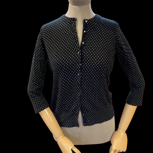 Banana Republic Sweaters - Banana Republic Cardigan, Cotton Silk, Polka Dot, See size description